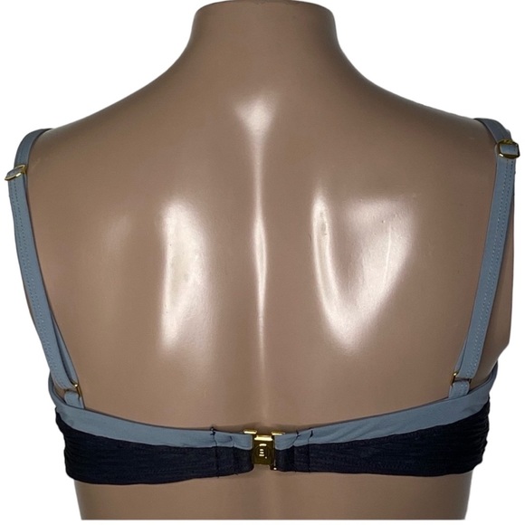 Rod Beattie BLEU Ribbed Colorblock Adjustable Strap Padded Bikini Swim Top - Picture 5 of 5